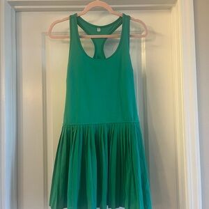 Green Racerback Pleated Tennis Dress